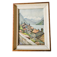 Charger l'image dans la galerie, Markovitch Nicolas (Marc), duo de lithographies d'aquarelles de Morcote et Gandria au Lac de Lugano, éditées par Stehli Frères Zurich, années 1930-1940