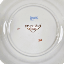Load image into Gallery viewer, Céranord, Style Bicot sur les mois de l'année, Suite de 8 assiettes à dessert en porcelaine opaque, années 1950