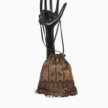 Charger l'image dans la galerie, Aumônière Art déco en perles de verre, années 1925-1935 Le Charme des Violettes - Brocante en ligne