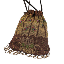 Charger l'image dans la galerie, Aumônière Art déco en perles de verre, années 1925-1935 Le Charme des Violettes - Brocante en ligne