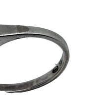 Load image into Gallery viewer, Old Art Deco ring in 835 silver set with an emerald-cut light blue spinel surrounded by 18 marcasites