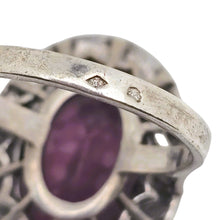 Charger l'image dans la galerie, Bague Art déco en argent, marcassites et cristal violet facetté – France, vers 1930-1950 Le Charme des Violettes - Brocante en ligne