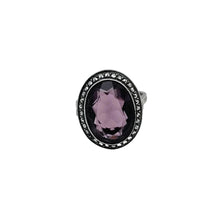 Charger l'image dans la galerie, Bague Art déco en argent, marcassites et cristal violet facetté – France, vers 1930-1950 Le Charme des Violettes - Brocante en ligne