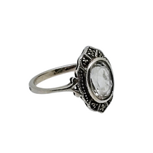 Afbeelding in Gallery-weergave laden, Bague en argent 925, quartz facetté et marcassites – inspiration Art déco, années 1970-1990 Le Charme des Violettes - Brocante en ligne