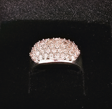 Charger l'image dans la galerie, Bague vintage en argent 925 sertie de zircons