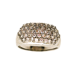 Charger l'image dans la galerie, Bague vintage en argent 925 sertie de zircons