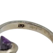 Afbeelding in Gallery-weergave laden, Bague au design en spirale et cristal violet en argent 925, années 1990-2000 Le Charme des Violettes - Brocante en ligne