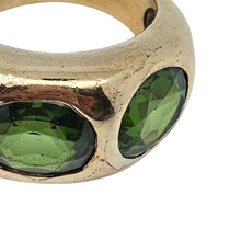 Afbeelding in Gallery-weergave laden, Bague vintage en vermeil sertie de 3 péridots, années 1980