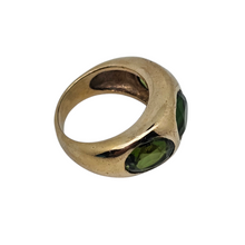 Afbeelding in Gallery-weergave laden, Bague vintage en vermeil sertie de 3 péridots, années 1980