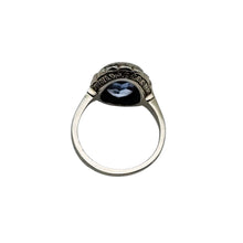 Load image into Gallery viewer, Bague en argent 835, spinelle bleu et marcassites – Style Art déco Le Charme des Violettes - Brocante en ligne