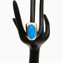 Afbeelding in Gallery-weergave laden, Vintage 925 zilveren ring gezet met een grote turciet