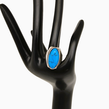 Afbeelding in Gallery-weergave laden, Vintage 925 zilveren ring gezet met een grote turciet