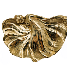 Charger l'image dans la galerie, Baguier Art nouveau en bronze doré en forme de figure féminine, vers 1900