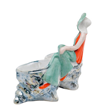 Load image into Gallery viewer, Baigneuse Art déco en porcelaine – Double saleron coquillage – Allemagne, années 1920-1930 Le Charme des Violettes - Brocante en ligne
