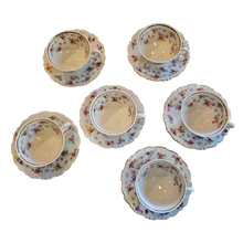 Charger l'image dans la galerie, Bavaria Schirnding. Service à espresso vintage en porcelaine à décor de roses et dorure