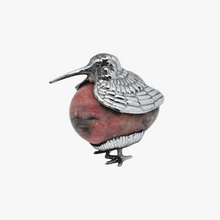 Load image into Gallery viewer, Bécasse-oeuf en rhodonite et métal argenté, XXe