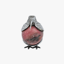 Load image into Gallery viewer, Bécasse-oeuf en rhodonite et métal argenté, XXe