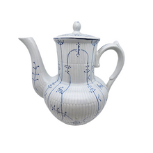 Load image into Gallery viewer, Boch La Louvière Belgique, service à café pour 6 personnes au décor Copenhague, entre 1920 et 1950