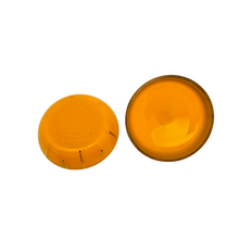 Load image into Gallery viewer, Boîte à poudre Art déco en verre orange et or, années 1920