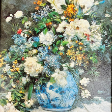 Charger l'image dans la galerie, Boîte à clefs vintage en bois, marque Buco, reproduction du Bouquet de printemps de Renoir