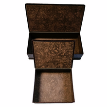 Load image into Gallery viewer, Duo of leather-style embossed cardboard boxes. 1920s-1930s