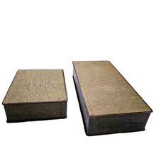 Load image into Gallery viewer, Duo of leather-style embossed cardboard boxes. 1920s-1930s