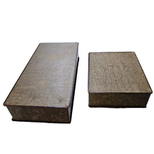 Load image into Gallery viewer, Duo of leather-style embossed cardboard boxes. 1920s-1930s