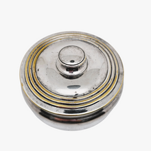 Load image into Gallery viewer, Vintage round candy box in silver metal