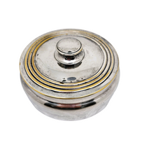 Load image into Gallery viewer, Vintage round candy box in silver metal