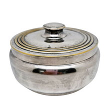 Load image into Gallery viewer, Vintage round candy box in silver metal