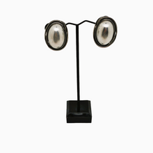 Charger l'image dans la galerie, Boucles d'oreilles clips vintage ovales en argent 925 poinçon polonais