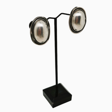 Charger l'image dans la galerie, Boucles d'oreilles clips vintage ovales en argent 925 poinçon polonais