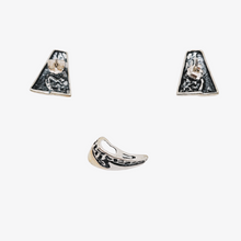 Afbeelding in Gallery-weergave laden, Boucles d'oreilles et pendentif vintage en argent 925, design scandinave, années 1970