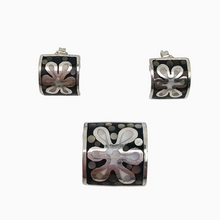 Afbeelding in Gallery-weergave laden, Boucles d'oreilles et pendentif vintage en argent 925, design scandinave, années 1970