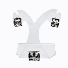 Afbeelding in Gallery-weergave laden, Boucles d'oreilles et pendentif vintage en argent 925, design scandinave, années 1970