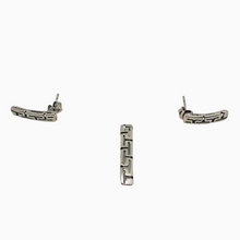 Afbeelding in Gallery-weergave laden, Boucles d'oreilles et pendentif vintage en argent 925, design scandinave, années 1970