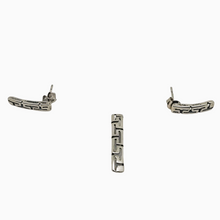 Afbeelding in Gallery-weergave laden, Boucles d'oreilles et pendentif vintage en argent 925, design scandinave, années 1970