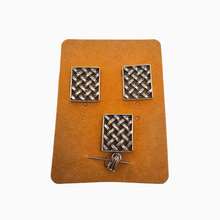 Load image into Gallery viewer, Boucles d'oreilles et pendentif vintage en argent 925, design scandinave, années 1970