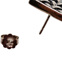 Load image into Gallery viewer, Boucles d'oreilles et pendentif vintage en argent 925, design scandinave, années 1970