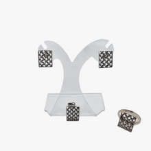 Load image into Gallery viewer, Boucles d'oreilles et pendentif vintage en argent 925, design scandinave, années 1970