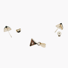 Afbeelding in Gallery-weergave laden, Boucles d'oreilles et pendentif vintage en argent 925 et onyx noir, design scandinave, années 1970