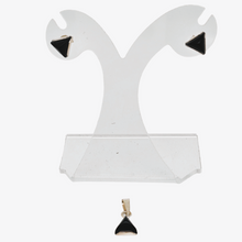 Afbeelding in Gallery-weergave laden, Boucles d'oreilles et pendentif vintage en argent 925 et onyx noir, design scandinave, années 1970