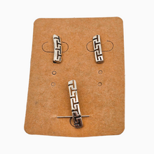 Afbeelding in Gallery-weergave laden, Boucles d'oreilles et pendentif vintage en argent 925, design scandinave, années 1970