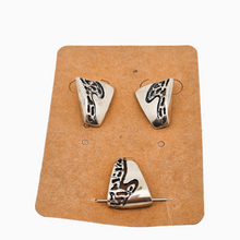 Afbeelding in Gallery-weergave laden, Boucles d'oreilles et pendentif vintage en argent 925, design scandinave, années 1970