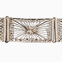 Afbeelding in Gallery-weergave laden, Antiek zilveren en filigrane armband met Art Deco-inspiratie