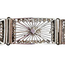 Afbeelding in Gallery-weergave laden, Antiek zilveren en filigrane armband met Art Deco-inspiratie