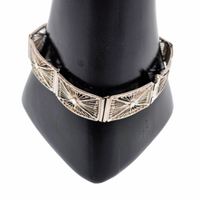 Afbeelding in Gallery-weergave laden, Antiek zilveren en filigrane armband met Art Deco-inspiratie