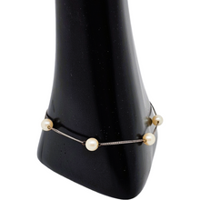 Charger l&#39;image dans la galerie, Bracelet vintage en argent 925 serti de 5 perles fines
