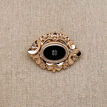 Afbeelding in Gallery-weergave laden, Broche Biedermeier en vermeil et onyx noir, XIXè