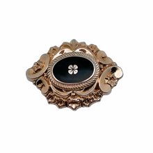 Afbeelding in Gallery-weergave laden, Broche Biedermeier en vermeil et onyx noir, XIXè